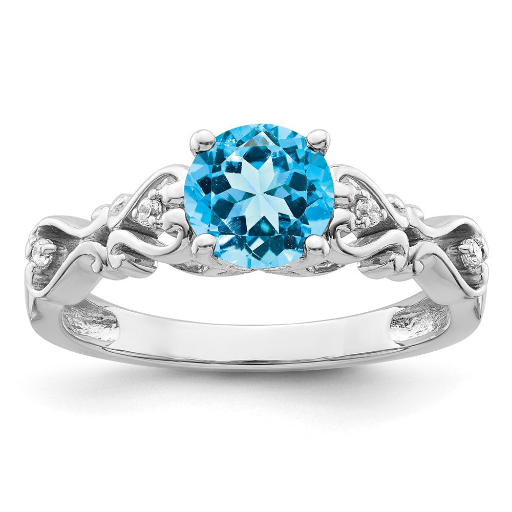14k white gold polished blue topaz and real diamond ring rm8177 bt 100 wa