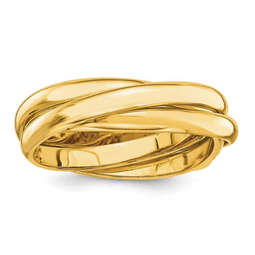 14k yellow gold polished rolling ring rr1 8