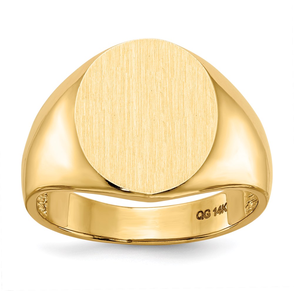 14k yellow gold 11 5mm x12 5mm open back mens signet ring rs132