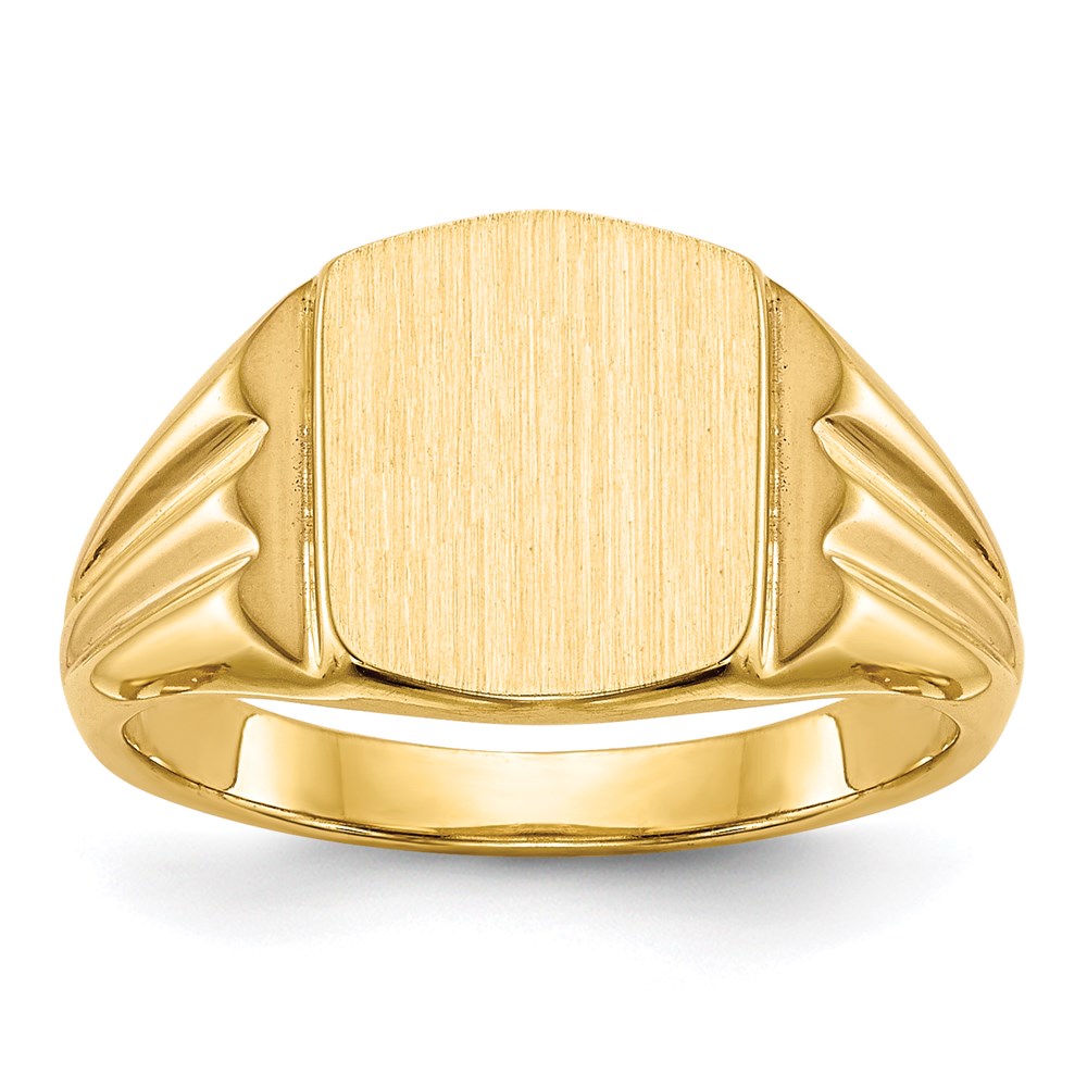 14k yellow gold 10 5x8 5mm closed back signet ring rs390