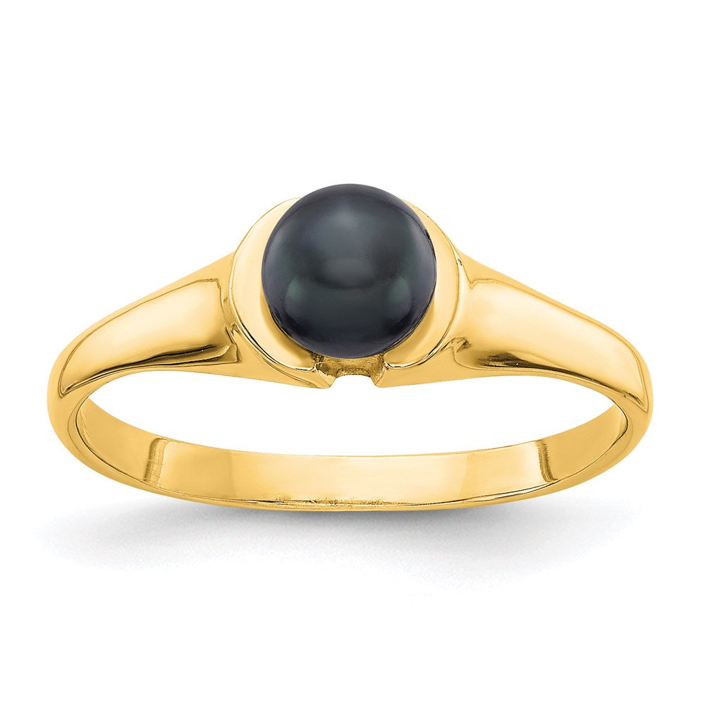 14k yellow gold black fw cultured pearl ring y1855bp