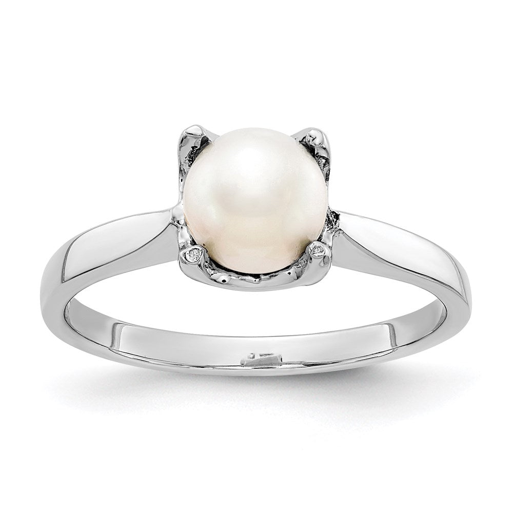 14k white gold 6mm fw cultured pearl ring y4312pl